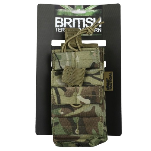 Single Duo Mag Pouch (ATP), Manufactured by Kombat UK, the Single Duo Mag is a double-layered, single rifle magazine pouch